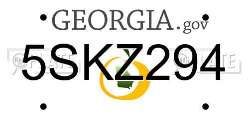 5SKZ294 Georgia License Plate