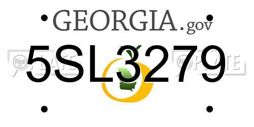 5SL3279 Georgia License Plate