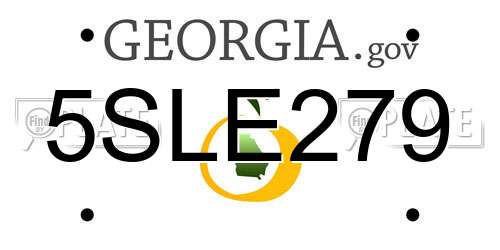5SLE279 Georgia License Plate