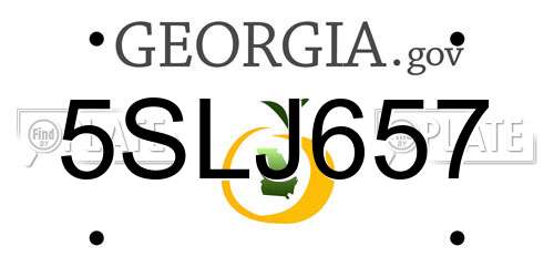 5SLJ657 Georgia License Plate