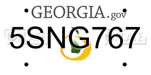 5SNG767 Georgia License Plate