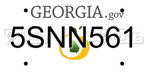 5SNN561 Georgia License Plate