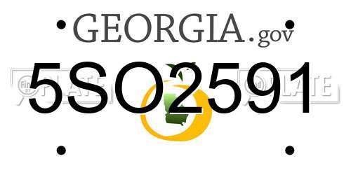 5SO2591 Georgia License Plate