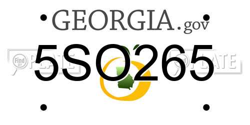 5SO265 Georgia License Plate