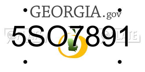 5SO7891 Georgia License Plate