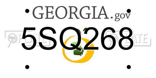 5SQ268 Georgia License Plate