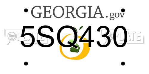 5SQ430 Georgia License Plate