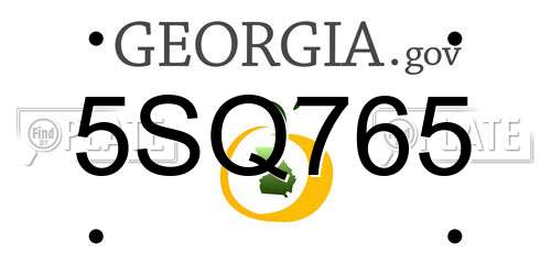 5SQ765 Georgia License Plate