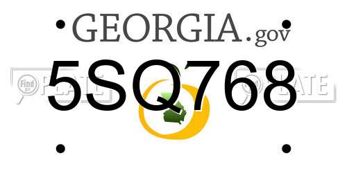 5SQ768 Georgia License Plate