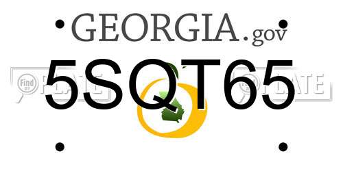 5SQT65 Georgia License Plate