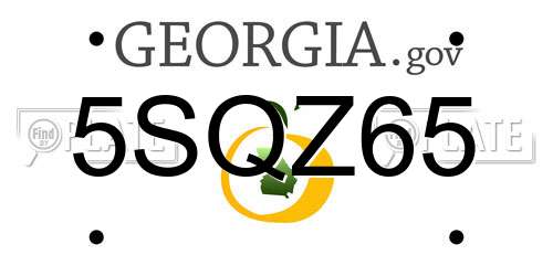 5SQZ65 Georgia License Plate