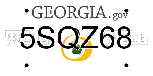 5SQZ68 Georgia License Plate