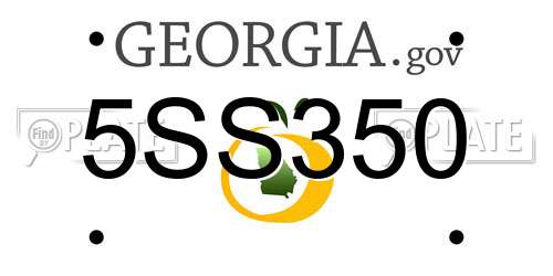 5SS350 Georgia License Plate