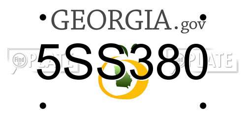 5SS380 Georgia License Plate