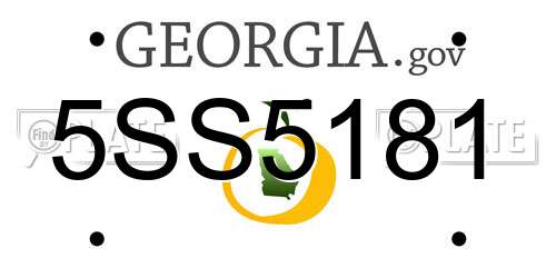 5SS5181 Georgia License Plate