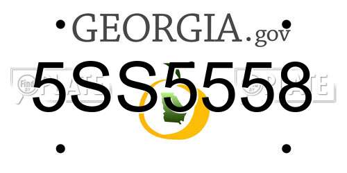 5SS5558 Georgia License Plate