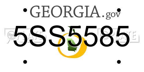 5SS5585 Georgia License Plate