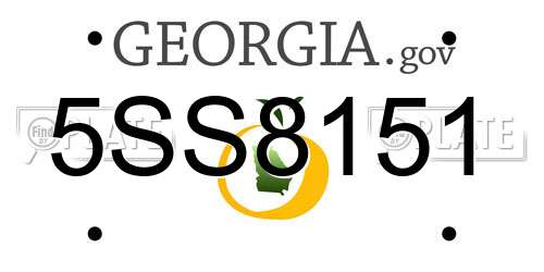 5SS8151 Georgia License Plate