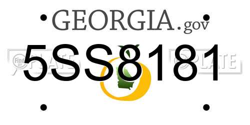 5SS8181 Georgia License Plate