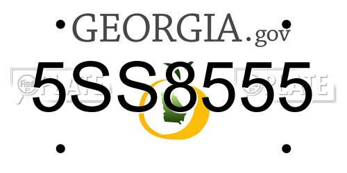 5SS8555 Georgia License Plate