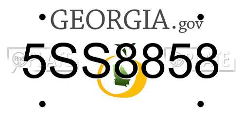 5SS8858 Georgia License Plate