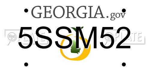 5SSM52 Georgia License Plate