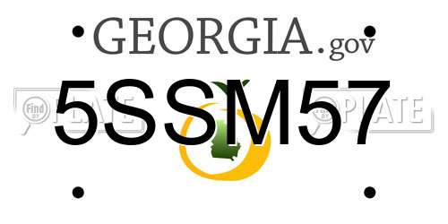 5SSM57 Georgia License Plate