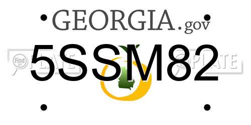 5SSM82 Georgia License Plate