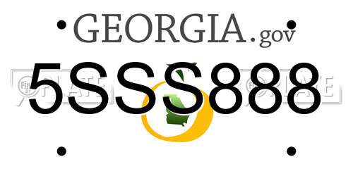 5SSS888 Georgia License Plate
