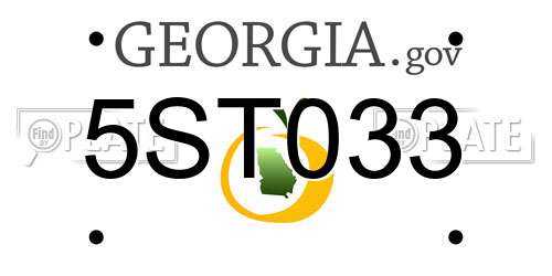 5ST033 Georgia License Plate