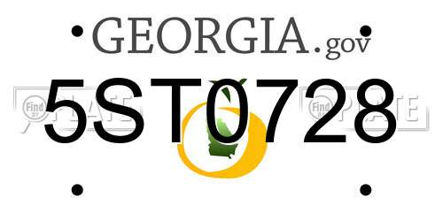 5ST0728 Georgia License Plate
