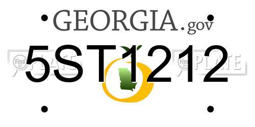 5ST1212 Georgia License Plate
