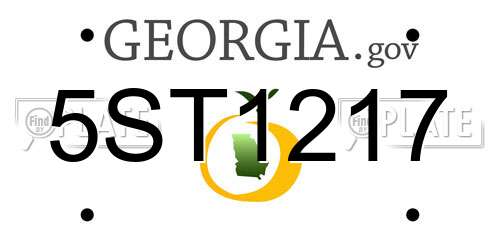 5ST1217 Georgia License Plate