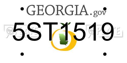 5ST1519 Georgia License Plate