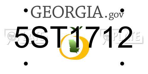 5ST1712 Georgia License Plate