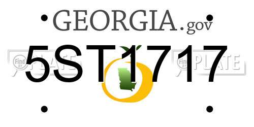 5ST1717 Georgia License Plate