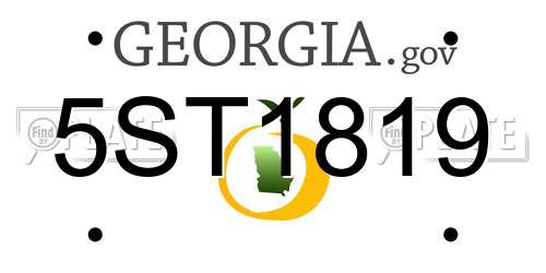 5ST1819 Georgia License Plate