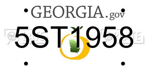 5ST1958 Georgia License Plate