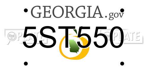 5ST550 Georgia License Plate