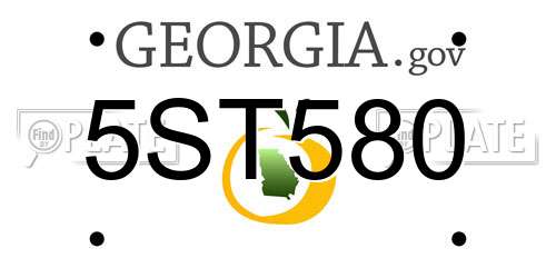 5ST580 Georgia License Plate