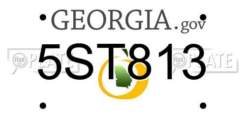 5ST813 Georgia License Plate