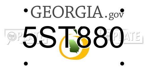 5ST880 Georgia License Plate