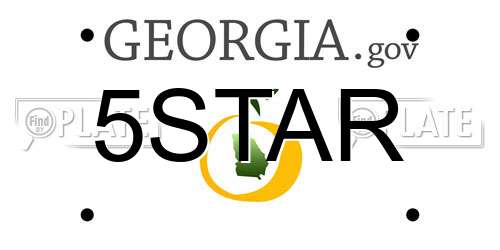 5STAR Georgia License Plate