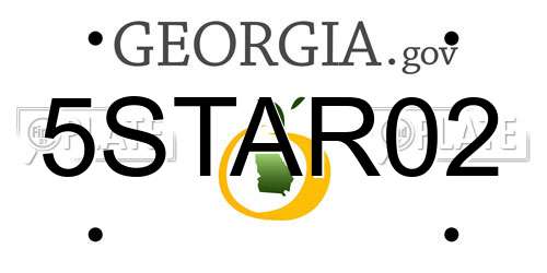 5STAR02 Georgia License Plate