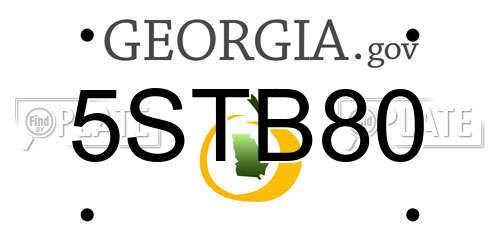 5STB80 Georgia License Plate