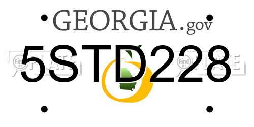 5STD228 Georgia License Plate