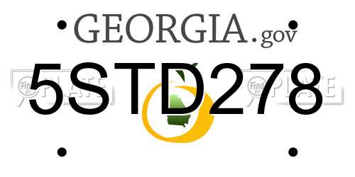 5STD278 Georgia License Plate
