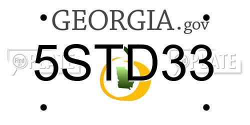 5STD33 Georgia License Plate