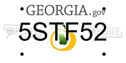 5STF52 Georgia License Plate
