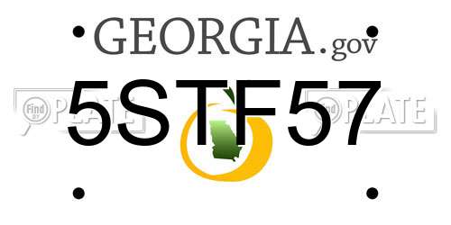 5STF57 Georgia License Plate